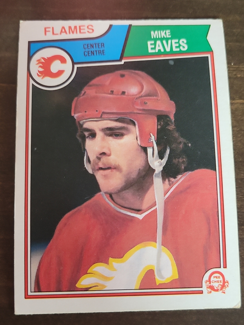 1983/84 OPC Calgary Flames Mike Eaves Hockey Card - Red Jersey